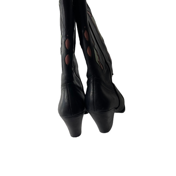 Diba Vintage Western Cowboy Leather Butterfly Boots - Picture 4 of 10